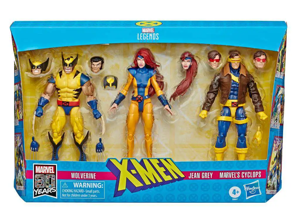 Cyclops & Wolverine 6" AF 3-pack NWT Marvel Legends X-Men Jean Grey 