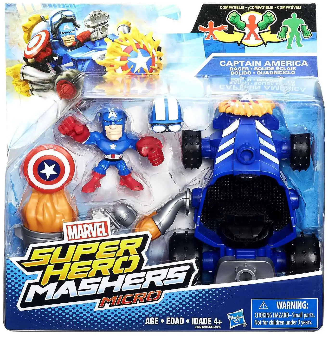 MARVEL SUPER HERO MASHERS MICRO NEW Captain America Racer 