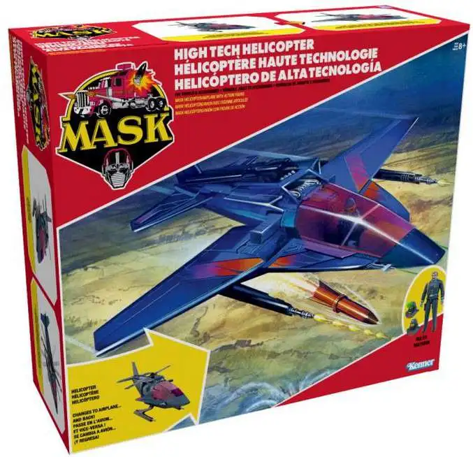 MASK High Tech Helicopter with Miles "Wolf" Mayhem Transforming Vehicle & Action Figure