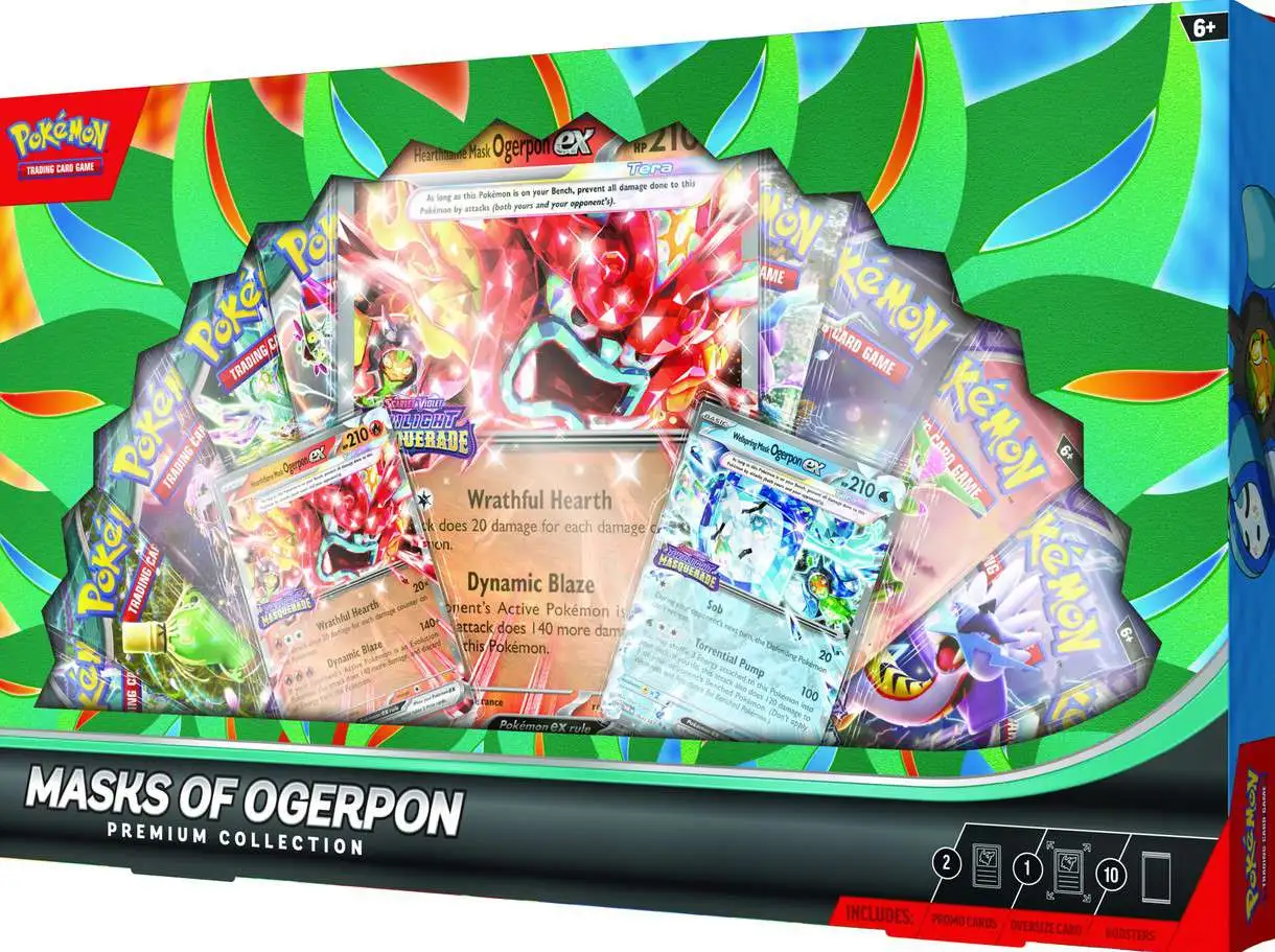 Pokemon Scarlet & Violet Masks of Ogerpon Premium Collection [10 Booster Packs, 2 Foil Cards, Oversized Card & More!]