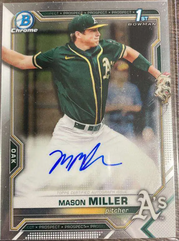 爆買い，SALE Topps 1st Bowman Chrome Mason Miller メイソン・ミラー　 Auto 直筆サイン　直書き　MLB おまけ２枚付き