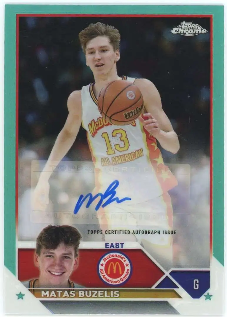 NBA 2023 Topps Chrome McDonald's All American 16/99 Matas Buzelis CA-MB [Rookie Auto]