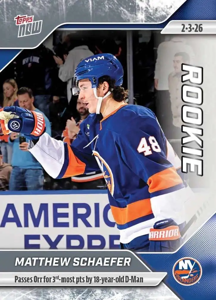 NHL 2025-26 Topps NOW Hockey Matthew Schaefer Single Sticker Card #105 [Rookie]