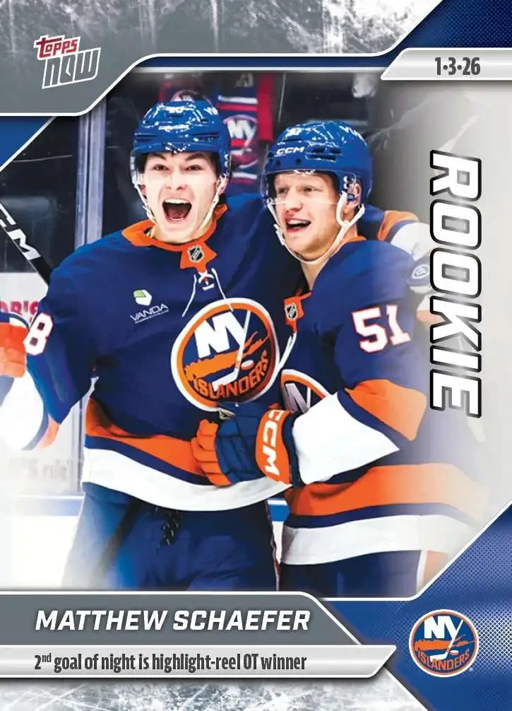 NHL 2025-26 NOW Hockey Matthew Schaefer Single Sticker Card #81 [Rookie]