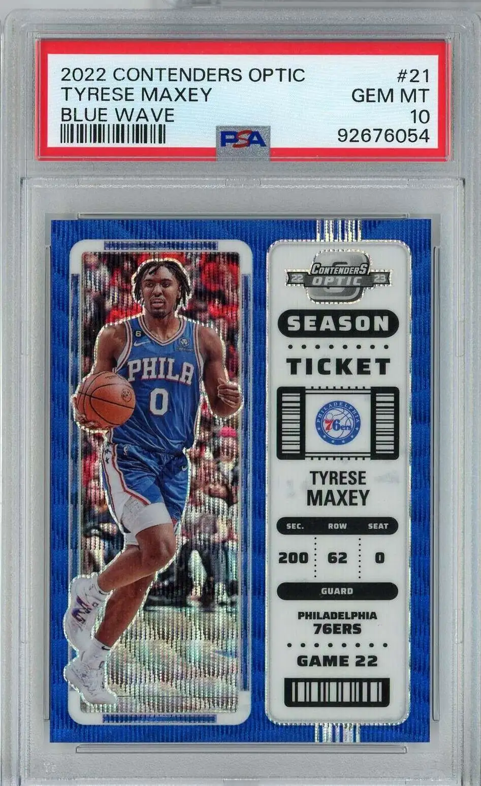 76ers Tyrese Maxey RC outlets Optic PSA 10