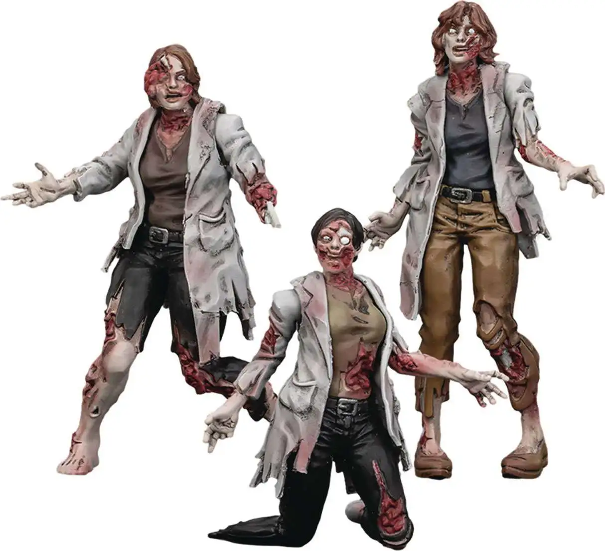 Zombie フィギュア　3体セット Dark Source Female Scientist Zombies 125 Action Figure 3-Pack