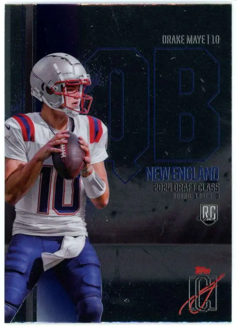 NFL 2024 Topps Signature Class Football Chrome Drake Maye RCV-92 [Rookie]