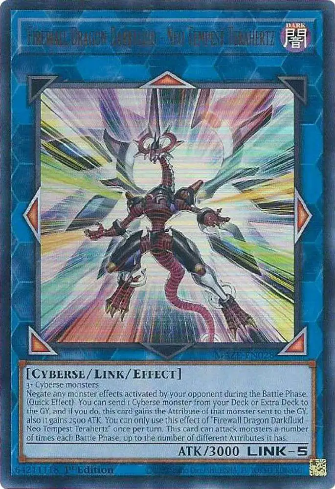 YuGiOh Trading Card Games Maze of Memories Ultra Rare Firewall Dragon Darkfluid - Neo Tempest Terahertz MAZE-EN028