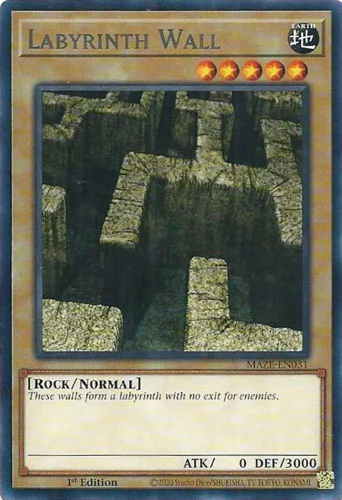 YuGiOh Trading Card Games Maze of Memories Rare Labyrinth Wall MAZE-EN031