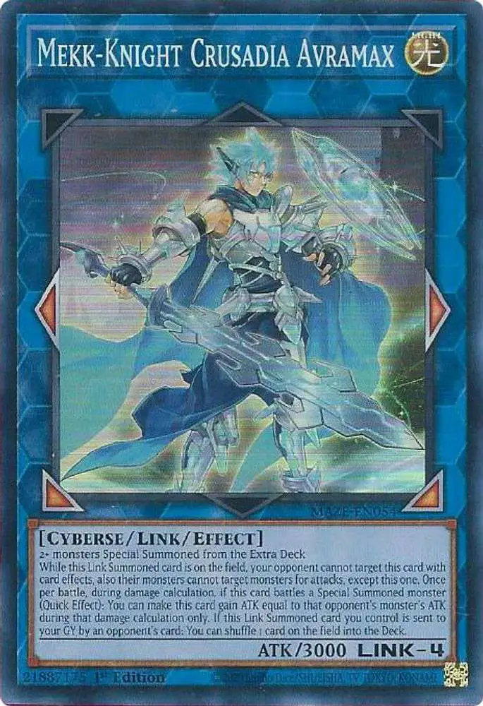 YuGiOh Trading Card Games Maze of Memories Super Rare Mekk-Knight Crusadia Avramax MAZE-EN054