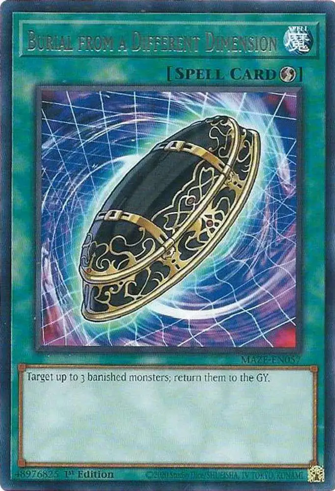 YuGiOh Trading Card Games Maze of Memories Rare Burial from a Different Dimension MAZE-EN057