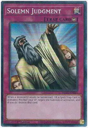 YuGiOh Trading Card Games Maze of Memories Single Card Collector Rare Solemn Judgment MAZE-EN063 - ToyWiz YuGiOh Trading Card Games Maze of Memories Single Card Collector Rare Solemn Judgment MAZE-EN063 - ToyWiz