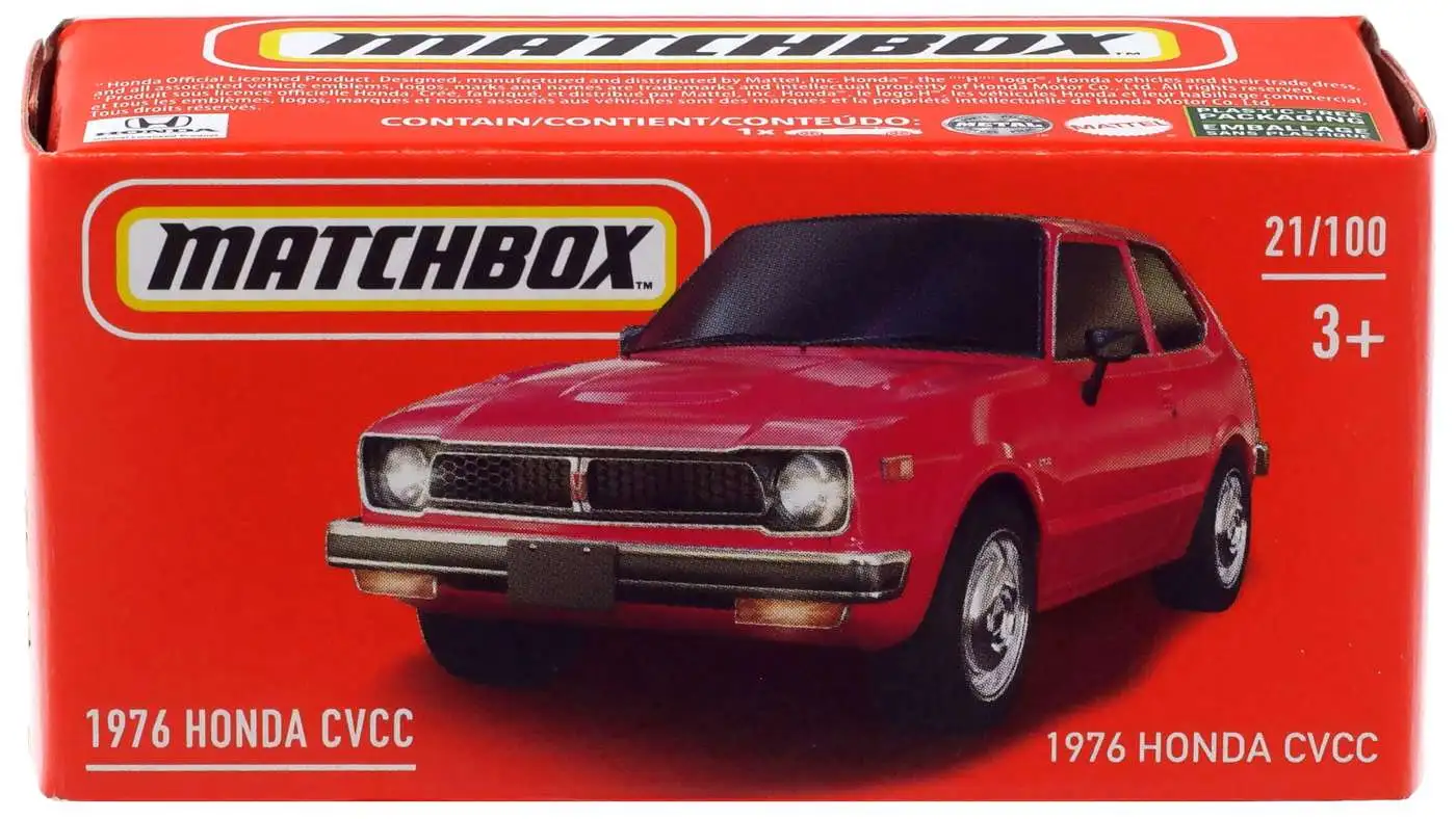 Matchbox Power Grabs 1976 Honda CVCC Diecast Car Mattel - ToyWiz