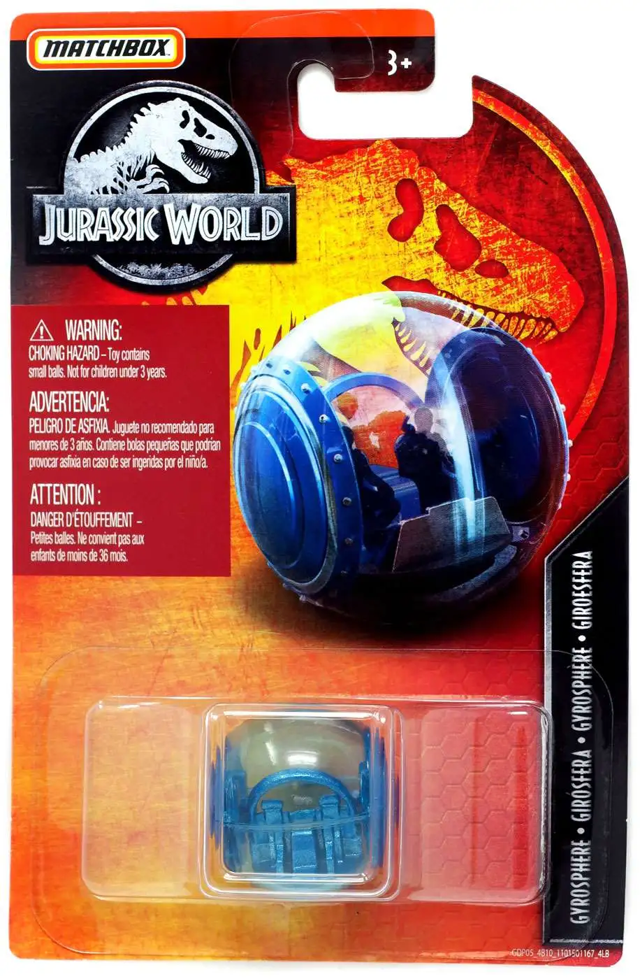 Jurassic World Matchbox Gyrosphere Diecast Vehicle [2019, Damaged Package]