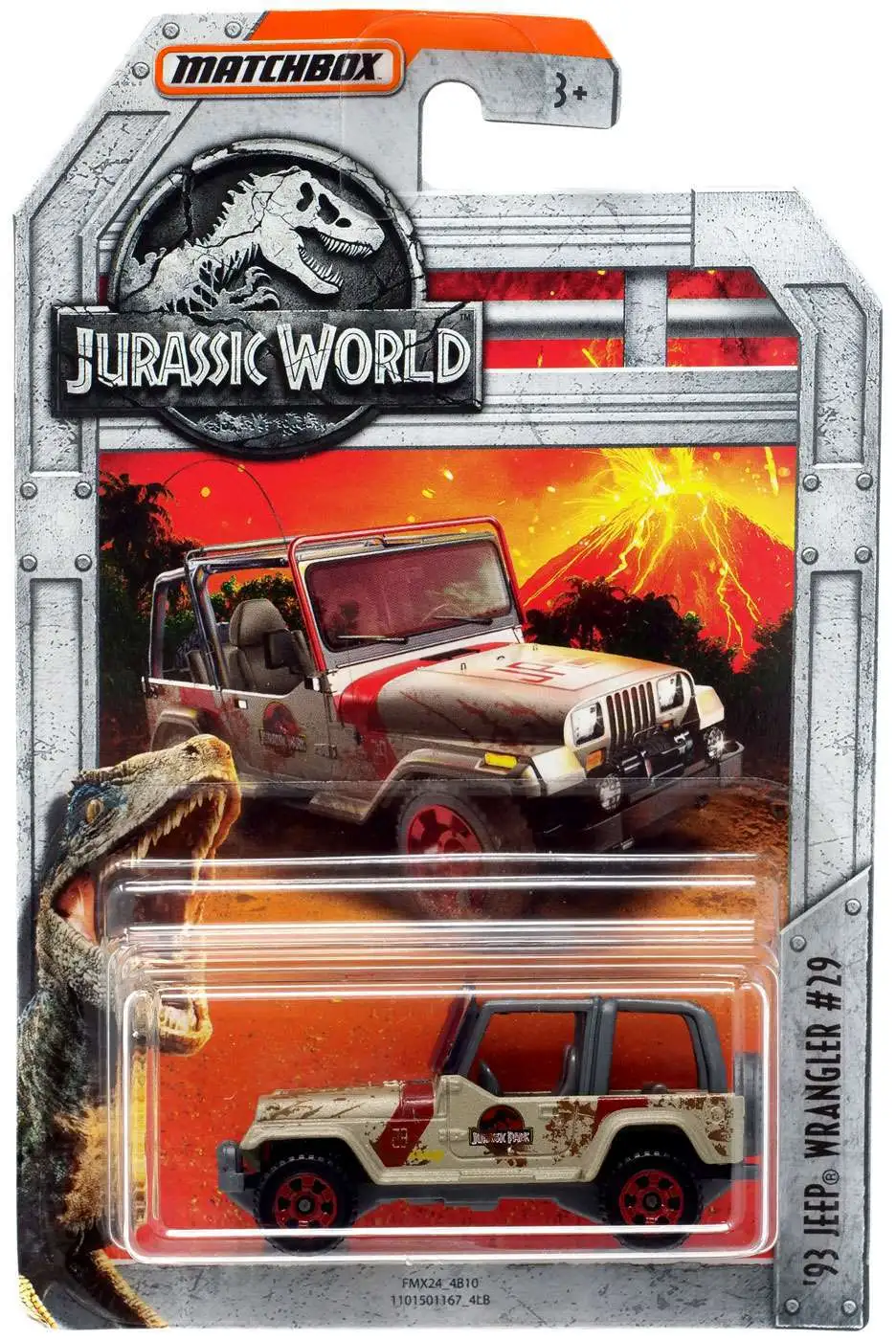 Matchbox 93 Jeep Wrangler #10 Jurassic World Diecast 1:64 Scale 