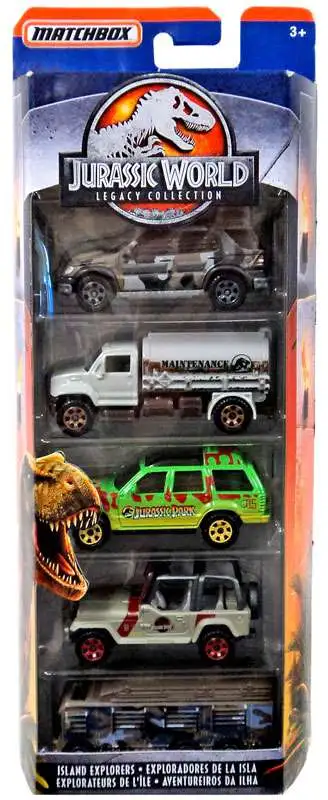 Jurassic World Matchbox Legacy Collection Island Explorers Diecast Vehicle 5-Pack [Damaged Package]