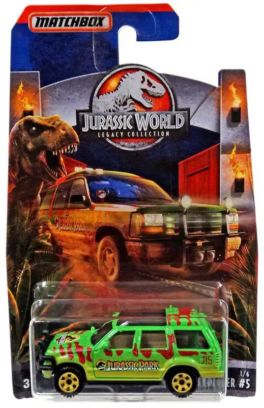  Jurassic World Matchbox Legacy Collection Ford Explorer Vehículo fundido a presión Mattel