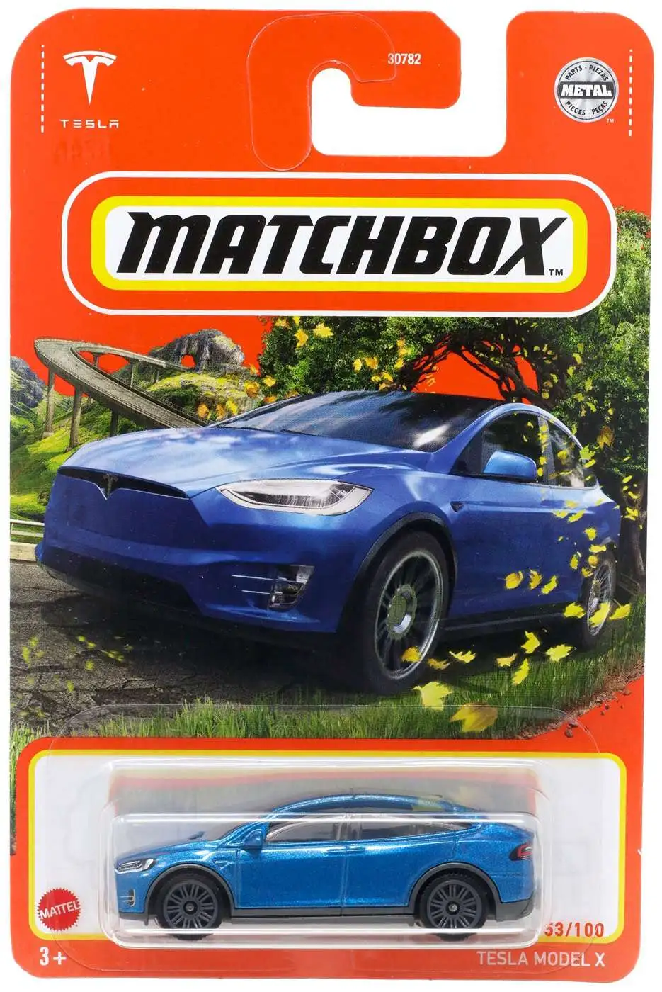 Matchbox Tesla Model X Diecast Car #53/100 [Blue]