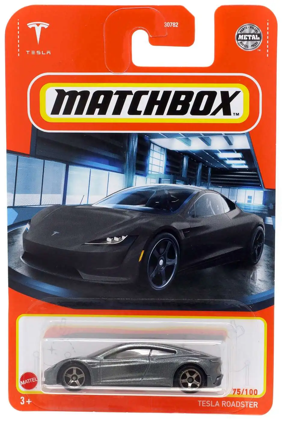 Matchbox Tesla Roadster Diecast Car #75/100 [Grey]