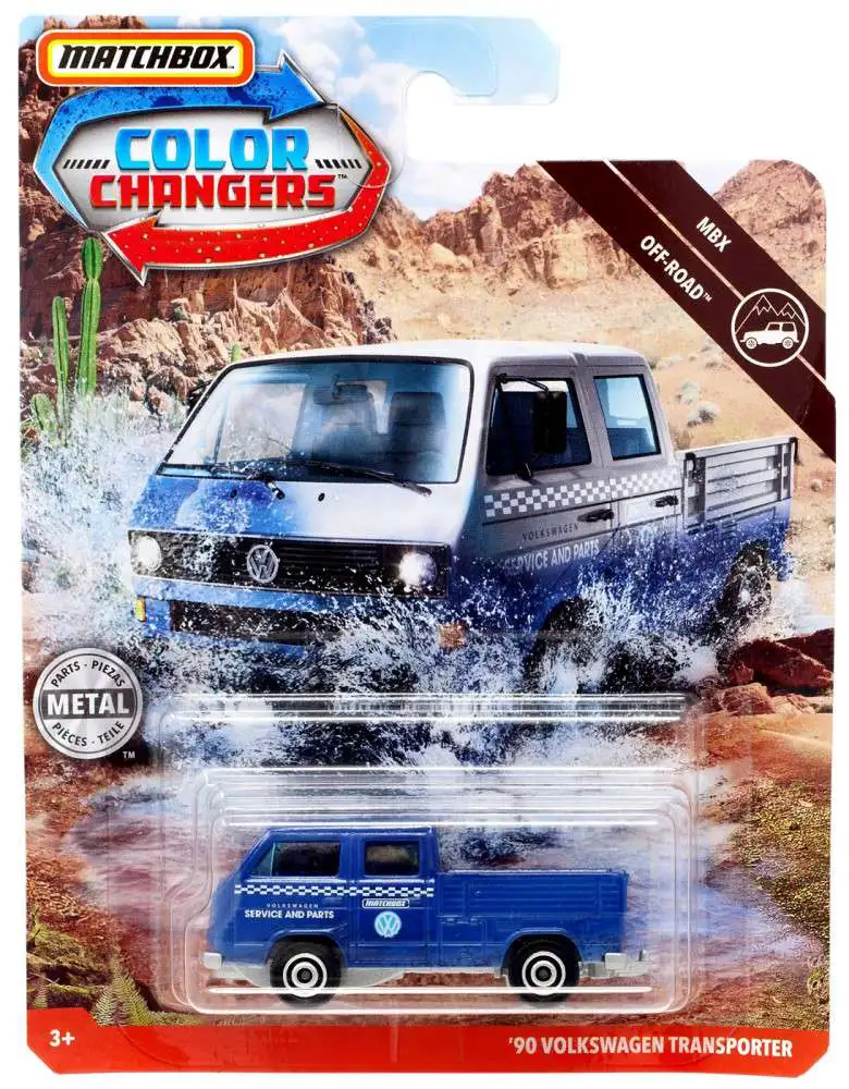 Matchbox Color Changers MBX Off-Road '90 Volkswagen Transporter Diecast Vehicle [Blue, Damaged Package]