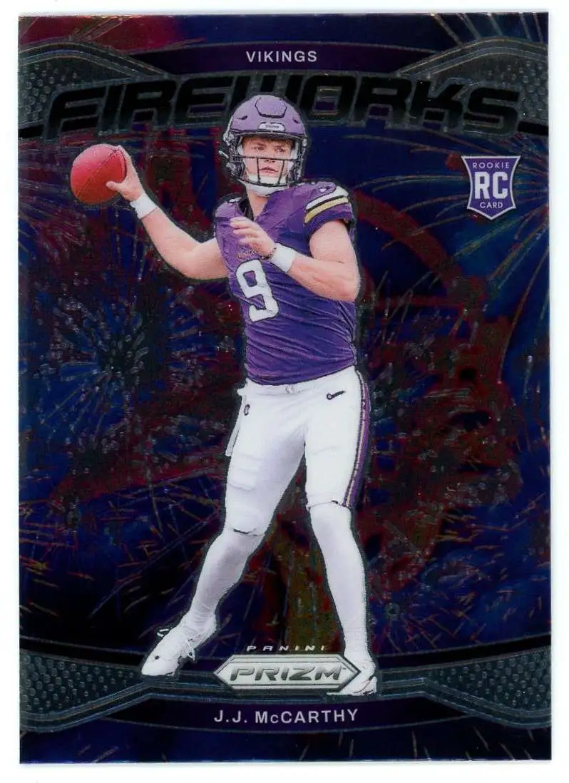 NFL 2024 Panini Prizm Football Fireworks J.J. McCarthy #18 [Rookie]