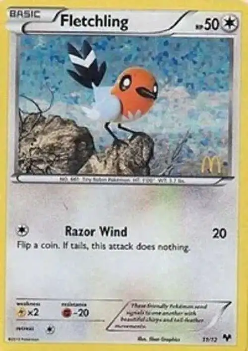 Pokemon McDonald's Promo Fletchling #11