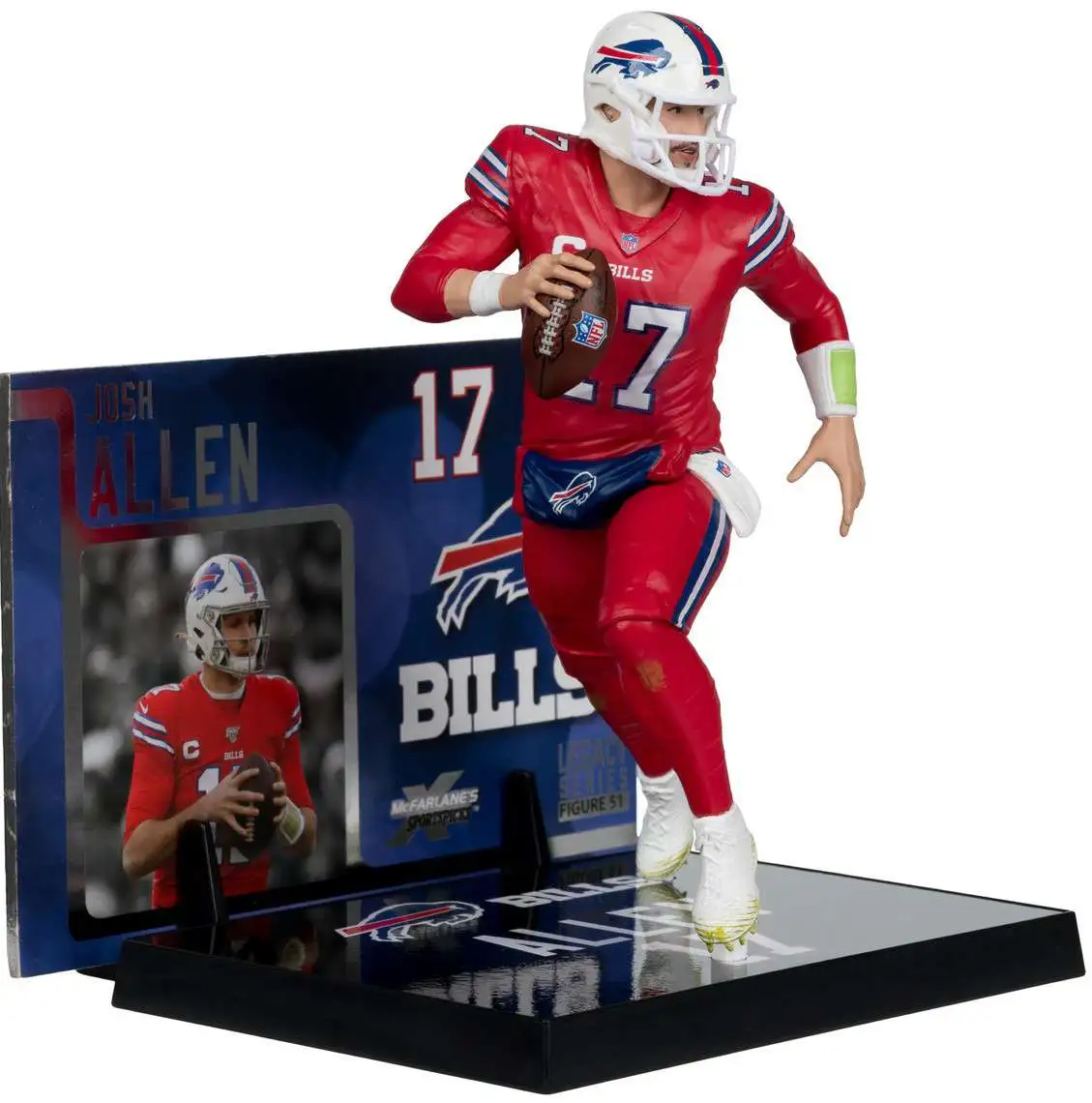 McFarlane Toys NFL Buffalo Bills Josh Allen Posed Figure [Red Color Rush Jersey, Damaged Package]