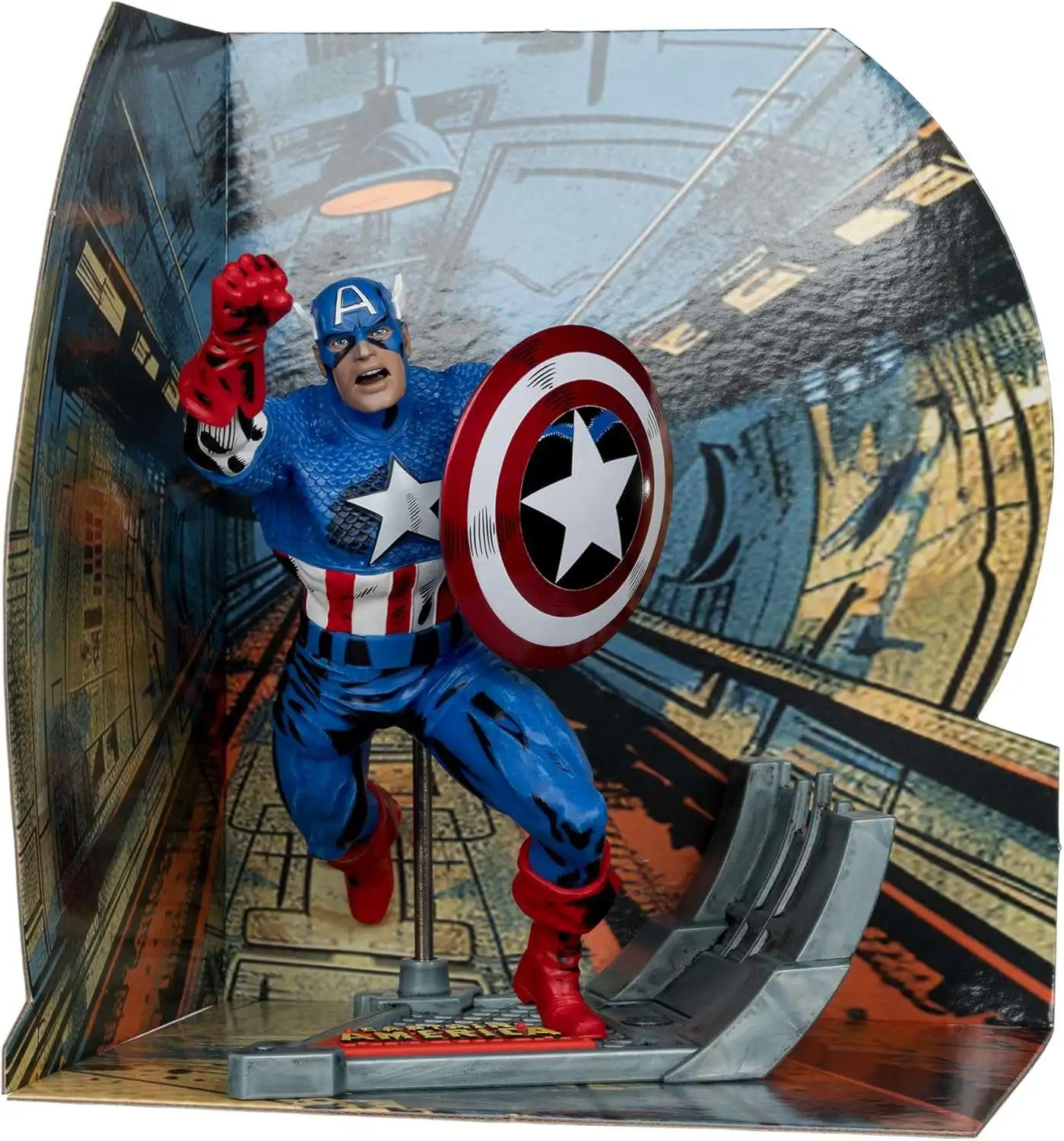 McFarlane Toys Marvel Captain America Posed Figure with Scene [#100]