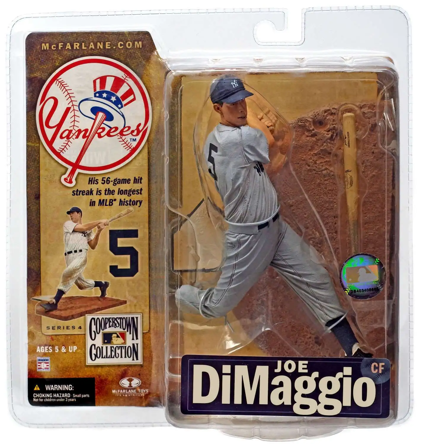 McFarlane Toys MLB New York Yankees Sports Picks Baseball Cooperstown  Collection Series 4 Joe DiMaggio Action Figure [Gray Uniform]