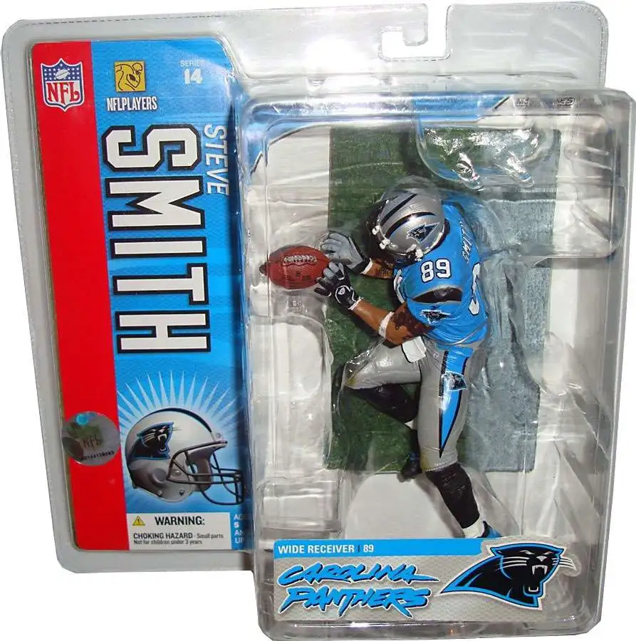 McFarlane Toys NFL Carolina Panthers Sports Football Series 14 Steve Smith Action Figure [Blue Jersey Variant, Damaged Package]