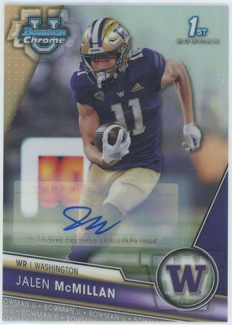 NFL 2023 Bowman Chrome U 24/499 1st Bowman Refractor Jalen McMillan #164 [Auto]