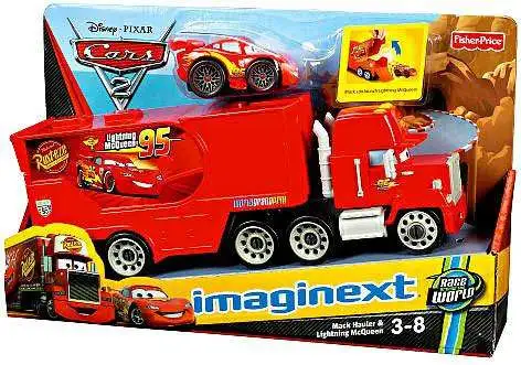 erfgoed Zwembad toon Fisher Price Disney Pixar Cars Imaginext Cars 2 Mack Hauler Lightning  McQueen Exclusive Playset - ToyWiz