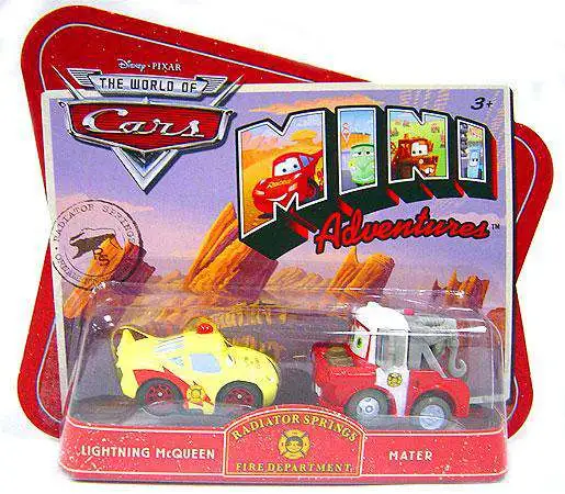 Disney / Pixar Cars The World of Cars Mini Adventures Lightning McQueen &  Mater Plastic Car 2-Pack [Radiator Springs Fire Department]