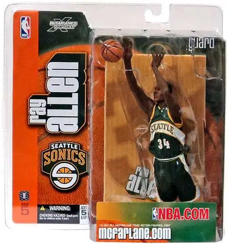 McFarlane Toys NBA Seattle Supersonics Sports Picks Basketball Series 5 Ray  Allen Action Figure Green Jersey - ToyWiz