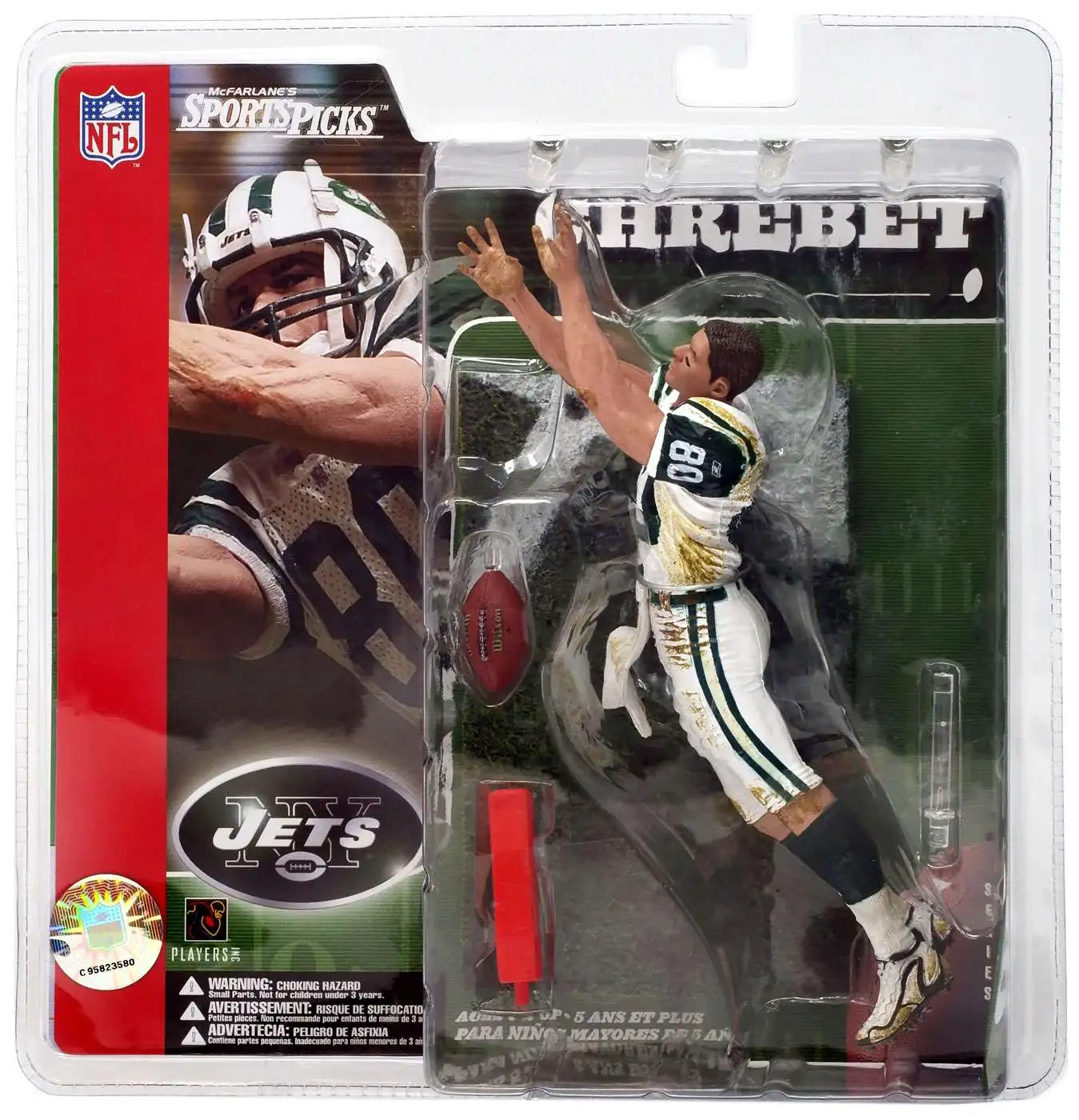 McFarlane Toys NFL New York Jets Sports Picks Football Series 2 Wayne  Chrebet Action Figure [White Jersey, NO Helmet]