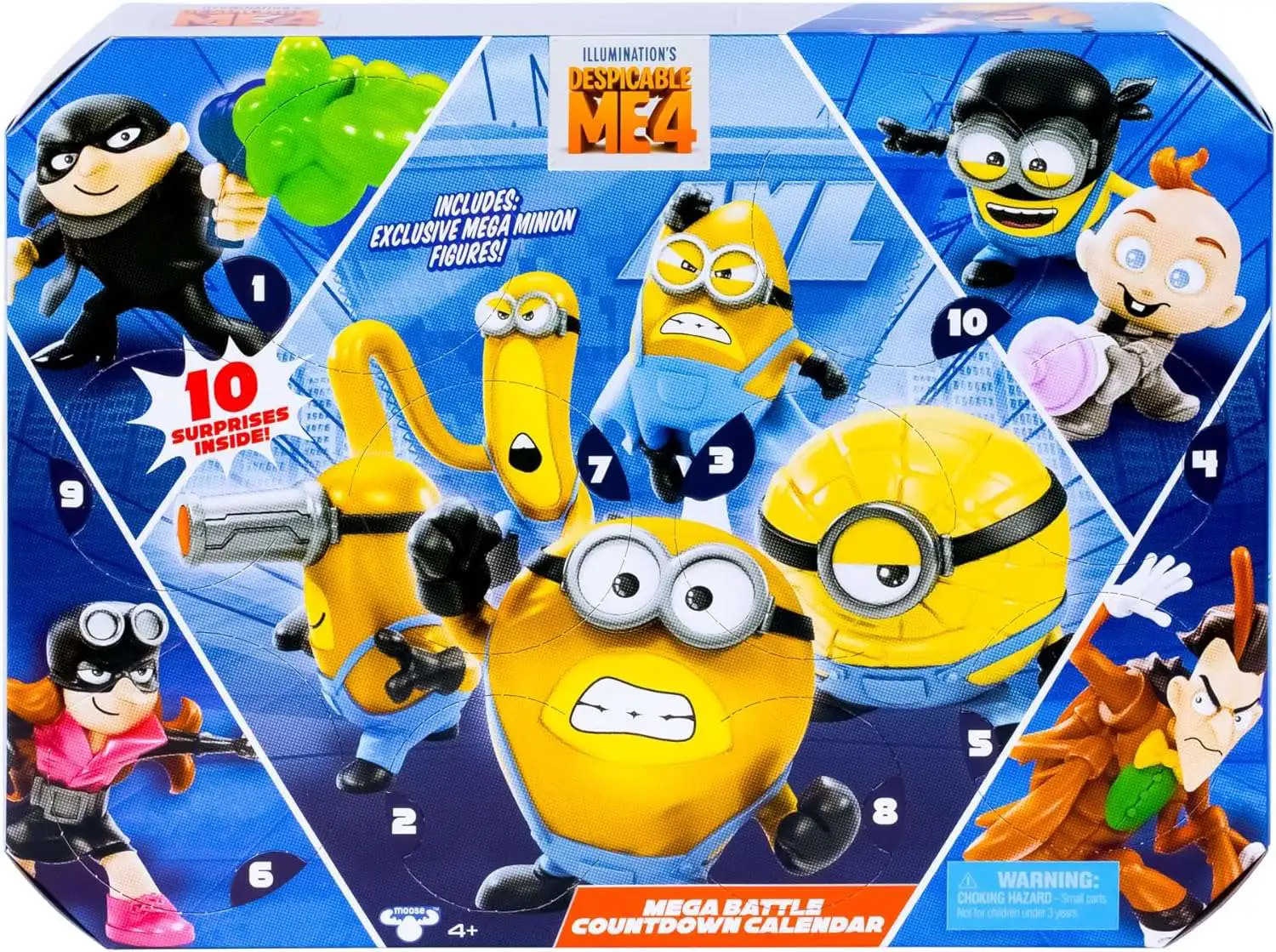 Despicable Me 4 Mega Battle Countdown Calendar 2-Inch Set [10 Surprises Mini Figures Inside]