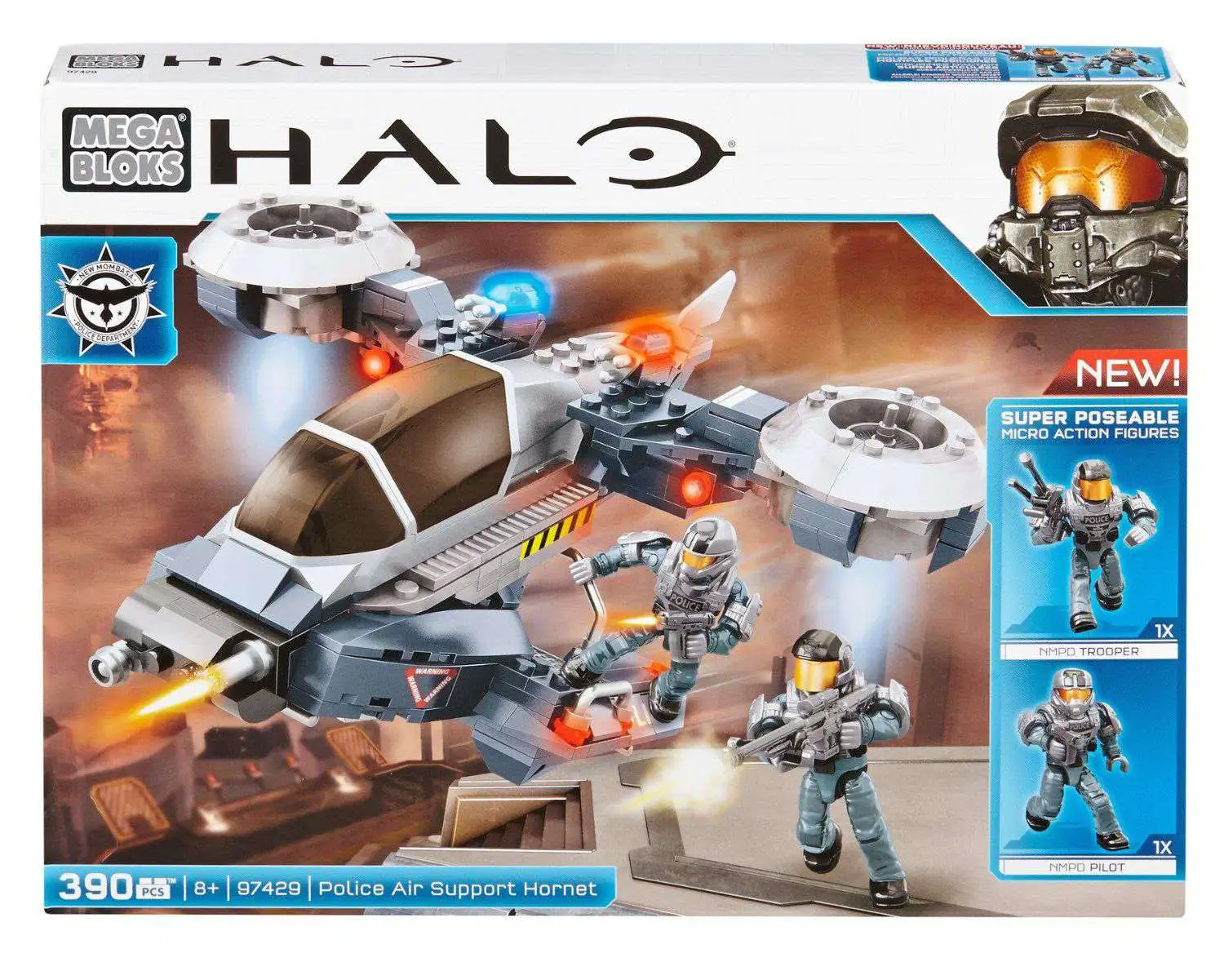 Mega Bloks Halo Police Air Support Hornet Set 97429 Loose - ToyWiz