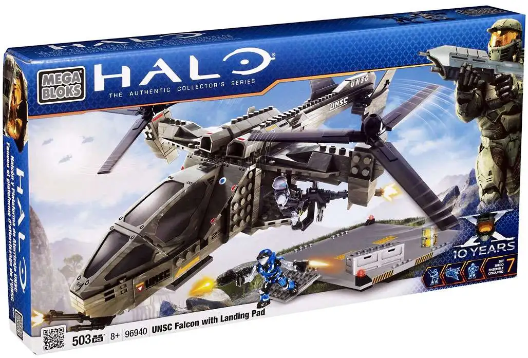 Mega Bloks Halo UNSC Falcon shops with Landing Pad #96940 without box