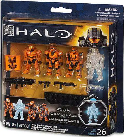 2013 Mega Bloks Halo UNSC Combat Orange Unit Active Camo 97083 for sale online 