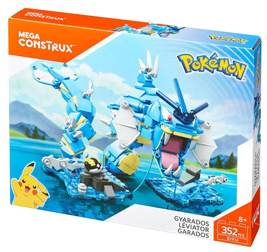 Mega Construx Pokemon Buildable Gyarados Articulated Body Display Stand Posable 
