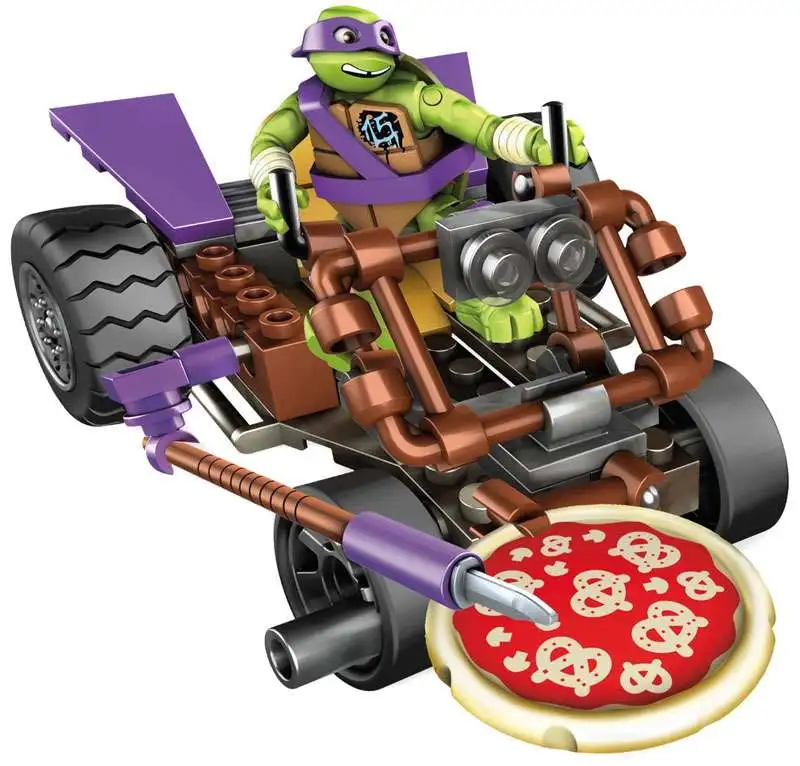 Teenage Mutant Ninja Turtles Donnie & Pizza Buggy Mega Bloks 65pcs Figure Set 
