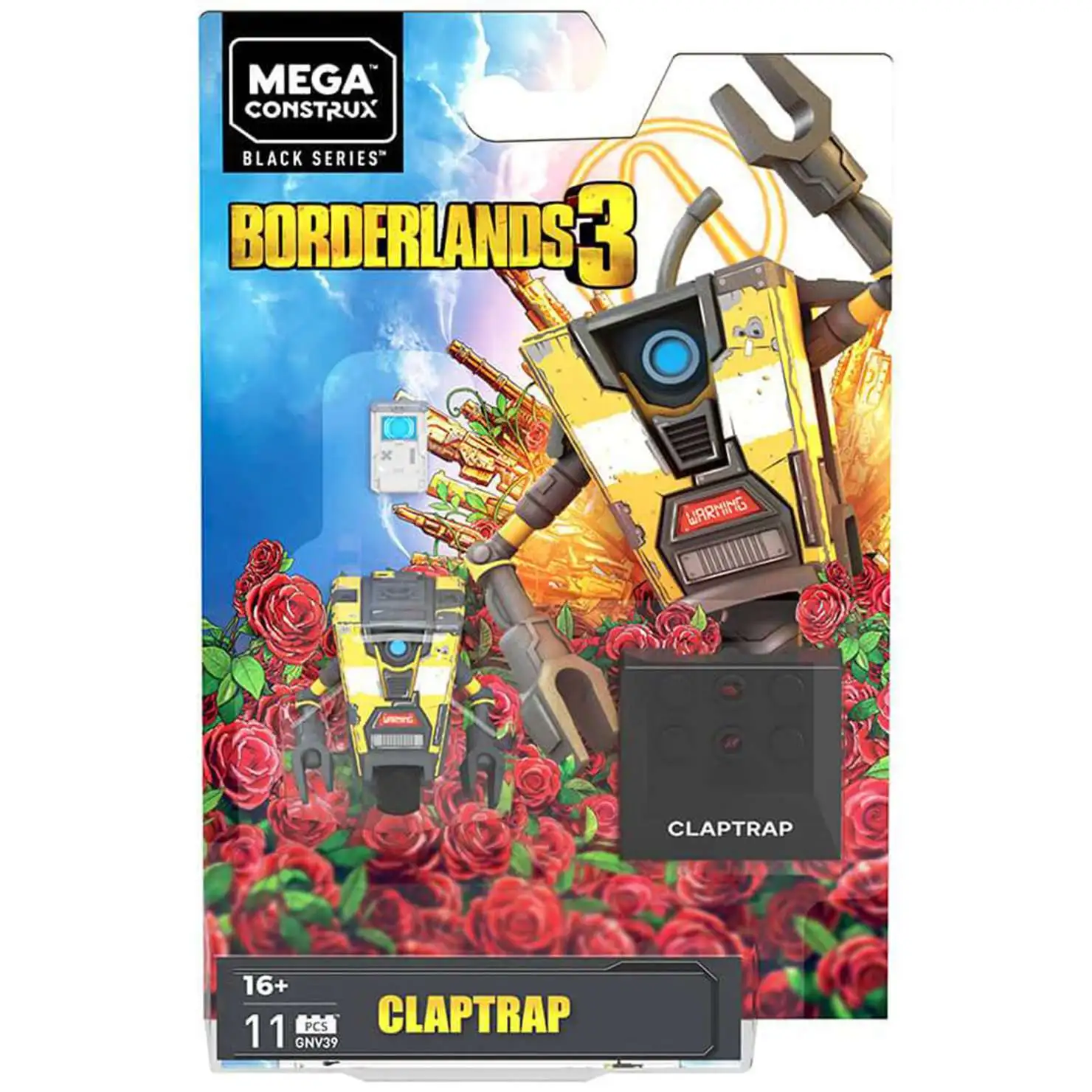Mega Construx Borderlands Black Series CL4P-TP BL-U Mini Figure 