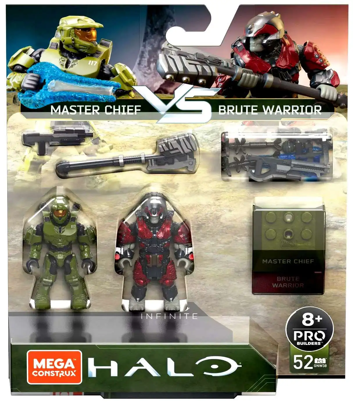 2 MEGA Construx Halo Infinite Master Chief VS Brute Warrior Figure 2-pack GNW38 for sale online 