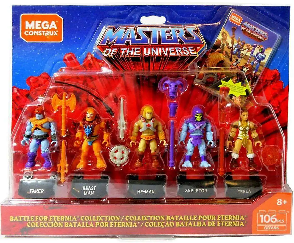 Mega Construx Masters Of The Universe 5 He-Man Skeletor Teela Faker Beast GDV86 