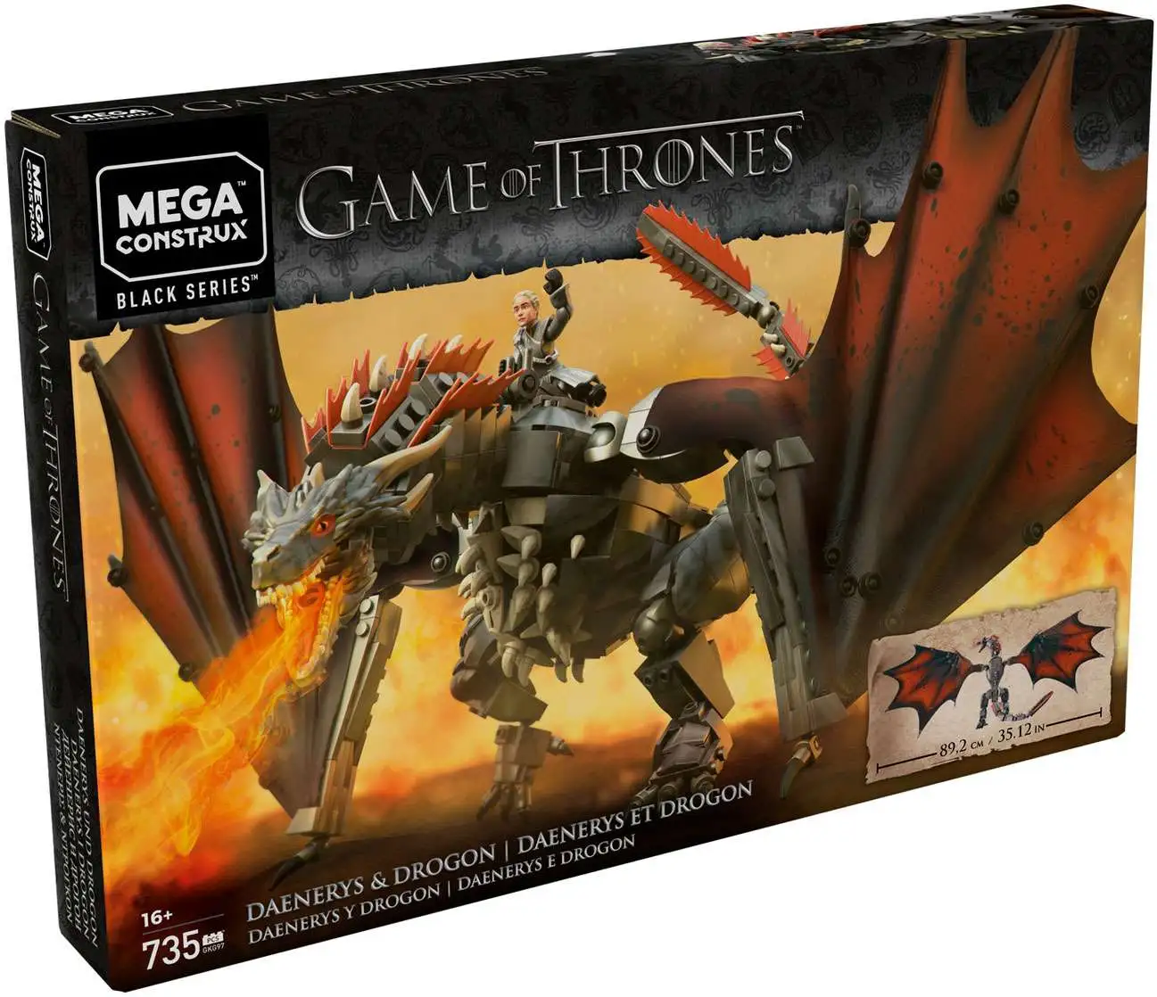 MEGA CONSTRUX Game Of Thrones Daenerys And Drogon Set New In Stock!!! 