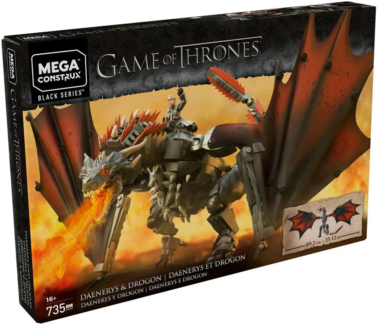 Mega Construx Black Series Dragon Egg - Viserion - Game of Thrones 30pcs