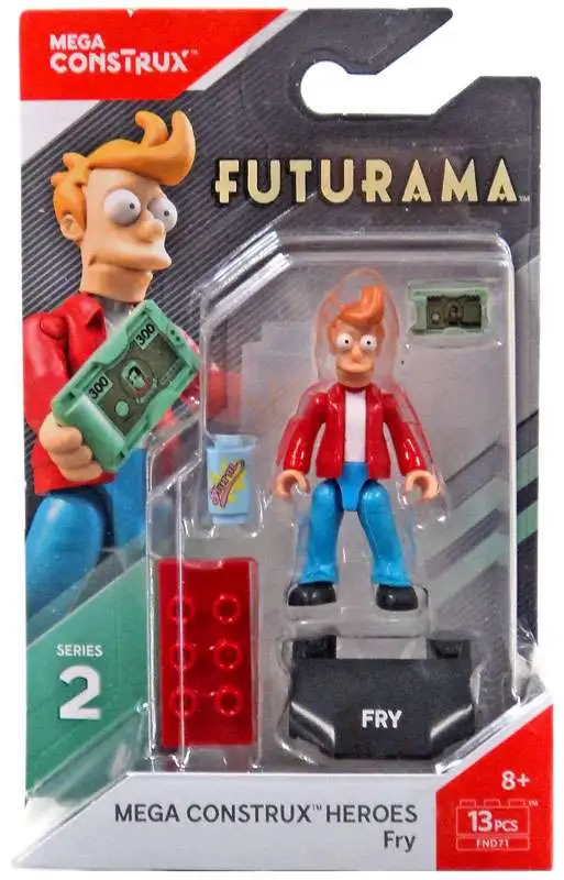 Lot Of 2 Mega Construx Heroes Futurama Series 2 Bender & Fry 