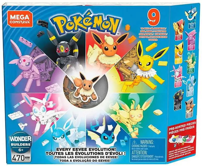 MEGA Pokémon Every Eevee Evolution Toy Building Set Vaporeon Jolteon  Flareon 887961770582