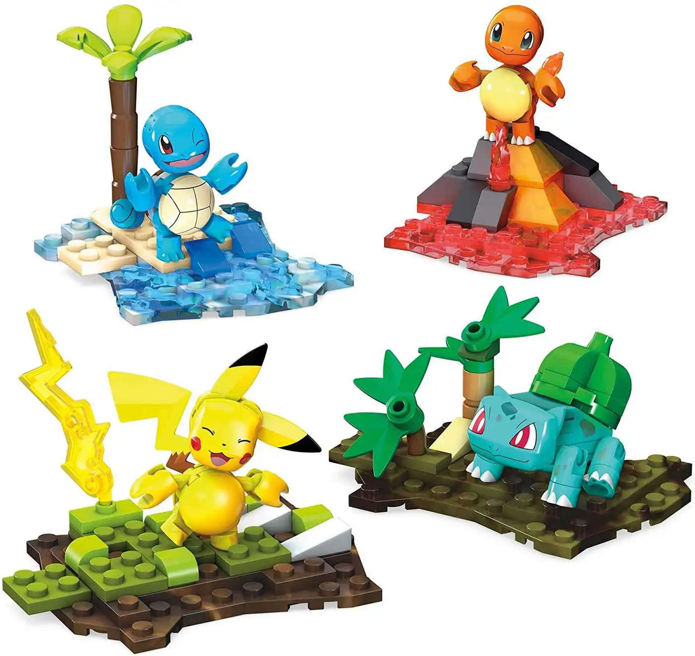 Mega Construx Pokemon Kanto Partners Pikachu Squirtle Bulbsasaur NEW DAMAGED BOX 