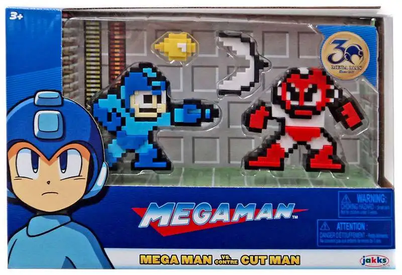 Mega Man Classic 8-Bit Blue MegaMan vs Cut Man Mini Figure 2-Pack 